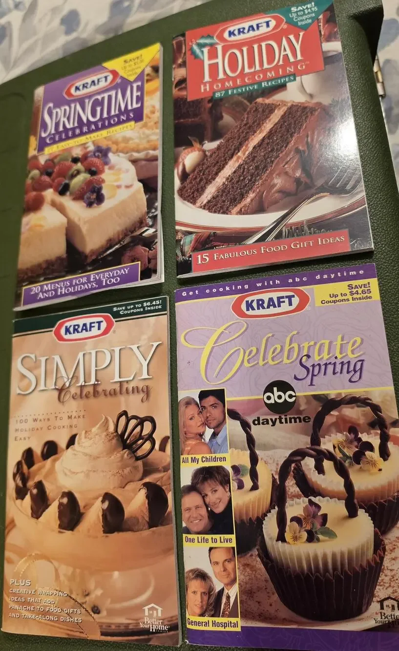 Four Vintage Kraft Pamphlet Cookbooks